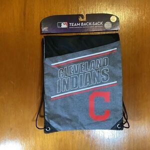 MLB Gray and Black Cleveland Indians drawstring Backpack